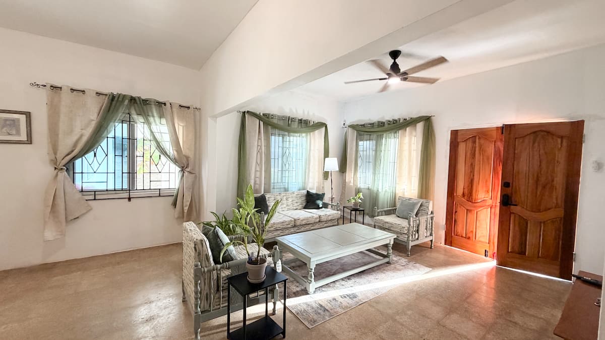 Bright living room in the 5 bedroom beach house